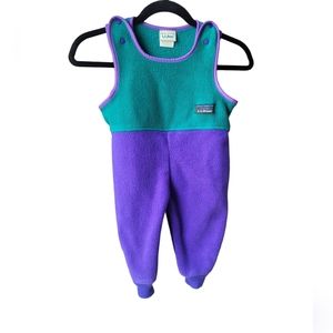L.L. Bean Green and Purple Bodysuit with Color Block Design